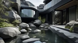 Rocks and water become the protagonists of this architecture, where each element is a verse in the poetry of space.