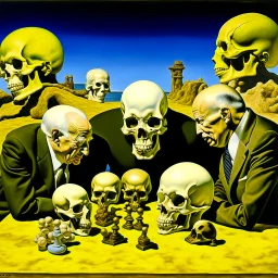 Putin, President Xi Of China And Joe Biden Play Chess With A Pigeon,Ufo And Atomic Bomb Mushroom Cloud,Complex Surgical Instruments Intermixed With A Newborn Boy,Minimalism,Painting By Adrian Ghenie,Rene Magritte,Pablo Picasso,Michelangelo,Salvador Dali,Lucian Freud