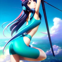 Anime art of beautiful Hatsune miku with beautifel legs by artgerm, ross tran, magali villeneuve, Greg Rutkowski, Gil Elvgren, Alberto Vargas, Earl Moran,, Art Frahm, Enoch Bolles