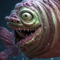 fluid ink angler fish creature, unreal engine 5, 8k resolution, photorealistic, ultra detailed