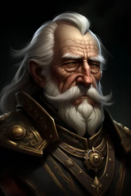 Portrait of an old general of a fantasy army