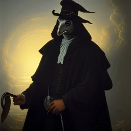 A portrait of a plague doctor, art by Rockwell Kent trending on artstation