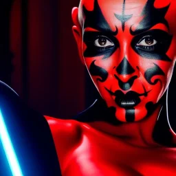 Ultra detailed fullbody Portrait in oil on canvas of busty ana de armas as female Darth Maul,wearing a skintight suit, extremely detailed digital painting,extremely detailed face,crystal clear Big eyes, mystical colors ,perfectly centered image, perfect composition, rim light, beautiful lighting,masterpiece,8k, stunning scene, raytracing, anatomically correct, in the style of Wizyakuza and robert e howard and InHyuk Lee and Ohrai Noriyoshi and Simon Bisley.