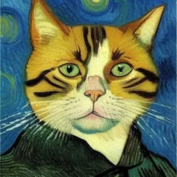 Portrait of a cat by Van Gogh