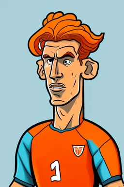 Virgil van Dyck Dutch soccer player 2d cartoon