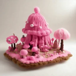 A pink magical woolly land designed in Navajo yarn