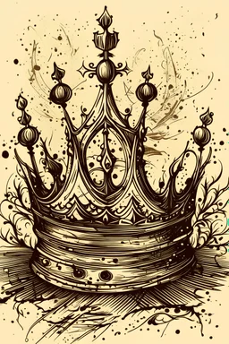 a crown in rascuache art style
