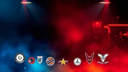 A background design suitable for a fitness club with an amazing color theme and some famous sports logos at the bottom of the image.