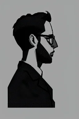 silhouette of a male librarian