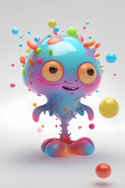 3d Jellybo is a cute little, glossy monster floating in white space
