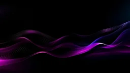 Abstract purple colors gradient wave on black background, blurry lights on dark noise texture, copy space