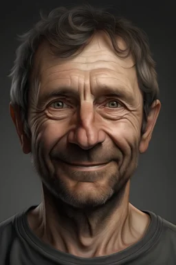 photo realism. a human figure with a small smile. age between 4 and 40 years old