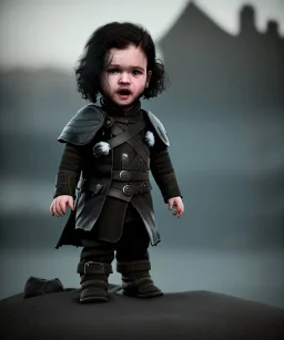 Jon snow toddler, full body, angry, dragon, dramatic lighting, hyper realistic