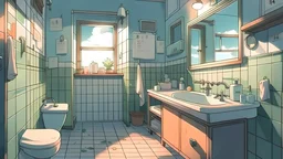 ванная, стиль аниме