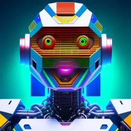 robot portrait in Kente, cinematic, Rubik's cube, african pattern symbols, engraved, 8k quality, hyper realistic, unreal engine 5