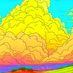 A sea of soft clouds, moebius style