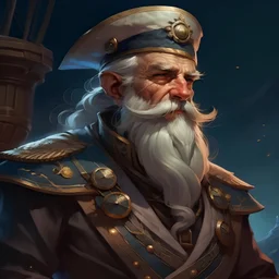 Old fantasy sailor captain dnd digital art