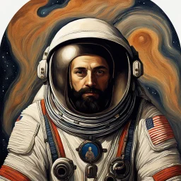 portrait of an astronaut in the style of orthodox paintings