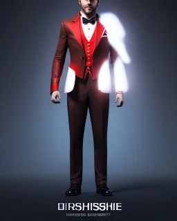 Create a compelling image featuring a man in a red suit with a dapper expression against a white background. Specify a hand-drawn style with bold strokes, emphasizing the meaning of the subject. full head. Ensure the composition captures the essence of elegant expression, creating a visually striking and impactful scene through the use of hand-drawn strokes.