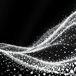 bright abstract particles waves length sonic capacity black and white cube