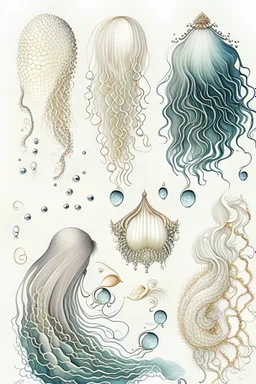 خمسه تصاميم شعر طويل من البحار و المحيط و الؤلؤ و الاصداف و الاحجار الكريمه رسم بسيط واضح