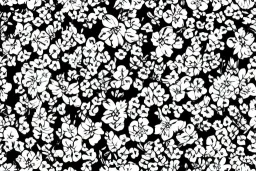 Pattern flowers black and white