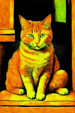 Portrait of a cat by Van Gogh