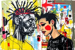 blurred lines warped minds basquiat x pollock pixels on canvas