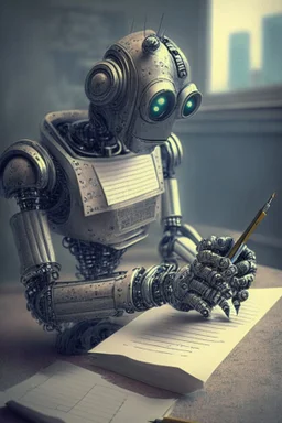 a robot writing a film screenplay