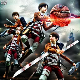 attack on titan, 3d, toys, Eren