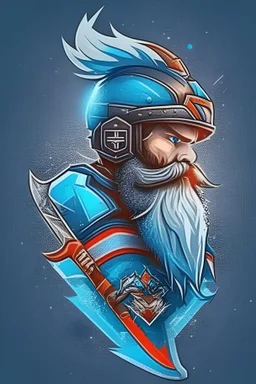 Creatively combine ice hockey gear, beard and video gaming gear for a unique logo