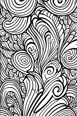 Pattern coloring page white background, black and white