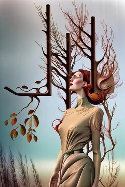 Streamline moderne woman windblown hair trees leaves carel weight Oxana dobrovolska catrin welz-stein andrea kowch andrea kurti art deco