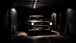 dangerous place garage old car live some poeple high angle landscape black dark night