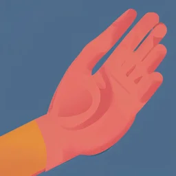 a simple logo of an hand thumb up, line, flat, vector icon