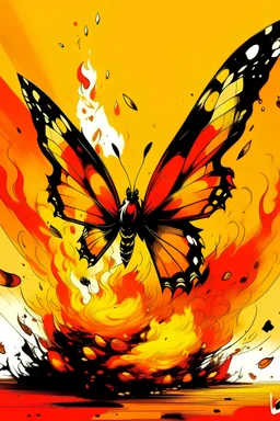 uma borboleta pegando fogo desenho animado capa de musica do artista fy
