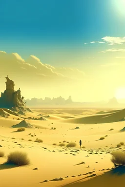 generar ina imagen de desierto desolado al estilo Salvador Dalí