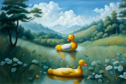 a Large Rubber Duck. 19th painting