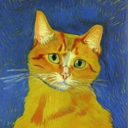 Portrait of a cat by Van Gogh