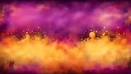 Hyper Realistic Yellow, Orange, Maroon & Purple Multicolored Grungy Retro Background with Golden-Glowing-Embers-with-Pink-Wood