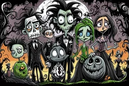 Halloween Tim Burton style in color