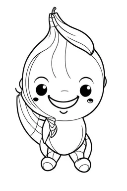 outline art for cute Banana coloring pages with sitch, white background, Sketch style, full body, only use outline, toddlers style, clean line art, white background, no shadows and clear and well outlined.