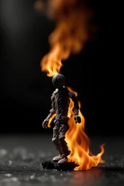 fire holding man carbon element