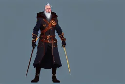 scandinavian wizard with shield