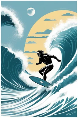 [illustration by Mil Mascaras] Le surf, c’est la liberté, Gauches ou droites, il faut les écouter, Je les suis, je suis debout, Elles me guident, je les allonge.