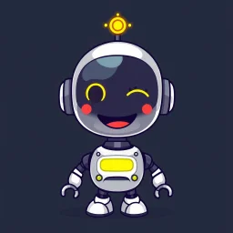 AI LOGO Robot simple, winking face happy