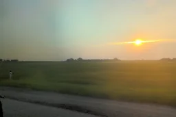 Hazy sunset in Alberta