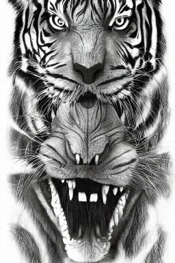 Rainforest, portrait of tall hybrid of human and tiger walking, frontal, model style, hyper realistic, accurate, delicate, extremely detailed, Graphic novel style, wide-angle, front view, open aperture, superfine pencil