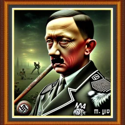 hitler antique baseball card ((( view framed))), votrers,border, framed