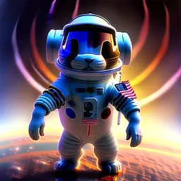 pixar style cute rabbit astronaut in space, unreal engine